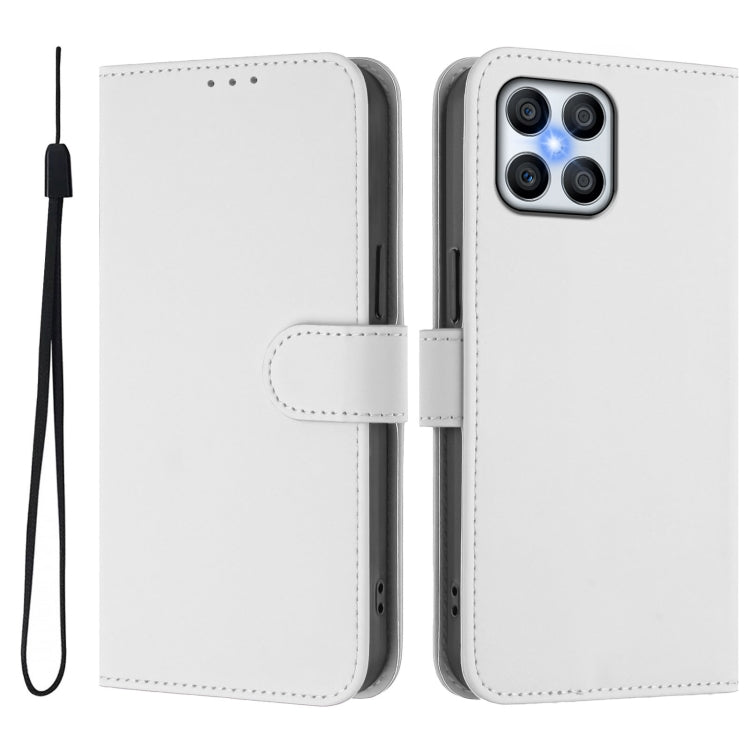 For Honor X8 4G / X30i / Play6T Pro Skin Feel Solid Color Leather Phone Case with Lanyard