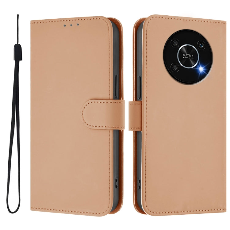 For Honor X30 5G / X9 5G / X9 4G Skin Feel Solid Color Leather Phone Case with Lanyard