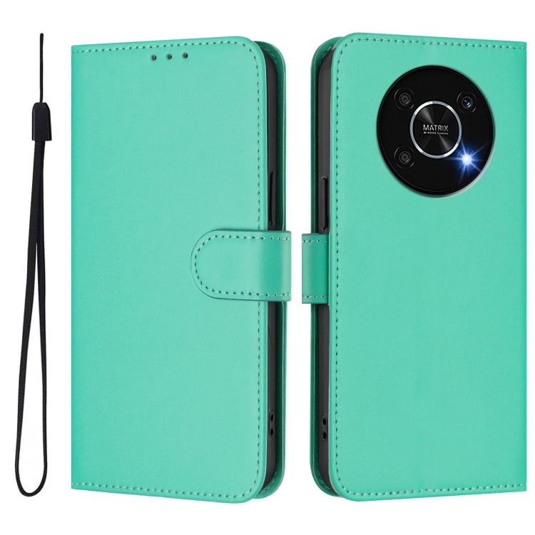 For Honor X30 5G / X9 5G / X9 4G Skin Feel Solid Color Leather Phone Case with Lanyard