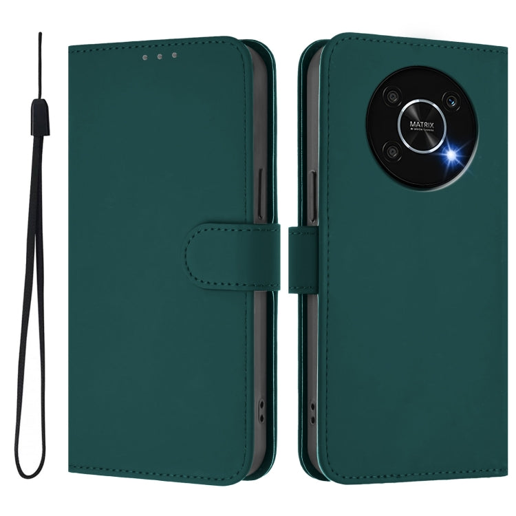For Honor X30 5G / X9 5G / X9 4G Skin Feel Solid Color Leather Phone Case with Lanyard