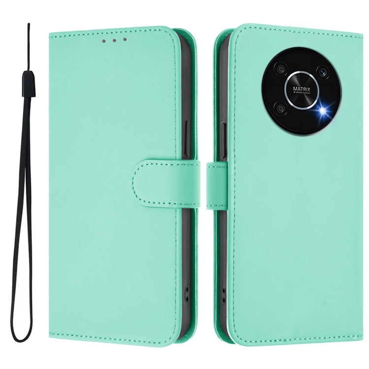 For Honor X30 5G / X9 5G / X9 4G Skin Feel Solid Color Leather Phone Case with Lanyard