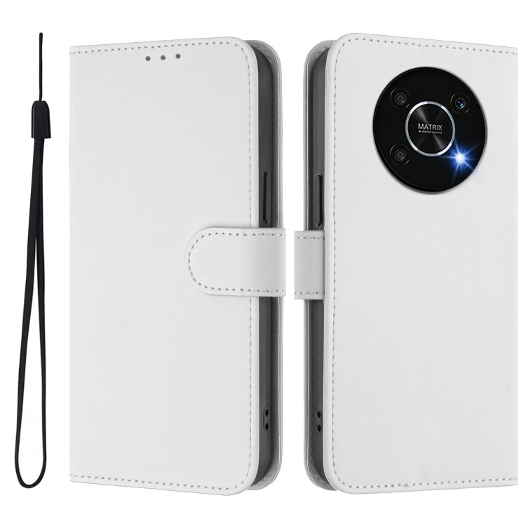 For Honor X30 5G / X9 5G / X9 4G Skin Feel Solid Color Leather Phone Case with Lanyard