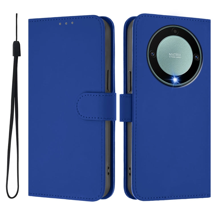 For Honor X40 / X9a / Magic5 Lite Skin Feel Solid Color Leather Phone Case with Lanyard