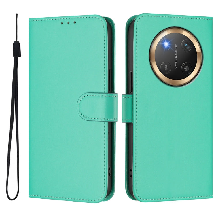 For Honor X9C 5G Global Skin Feel Solid Color Leather Phone Case with Lanyard