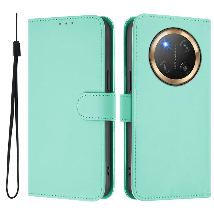 For Honor X9C 5G Global Skin Feel Solid Color Leather Phone Case with Lanyard