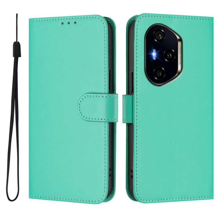 For Honor 300 Pro / 300 Ultra Skin Feel Solid Color Leather Phone Case with Lanyard