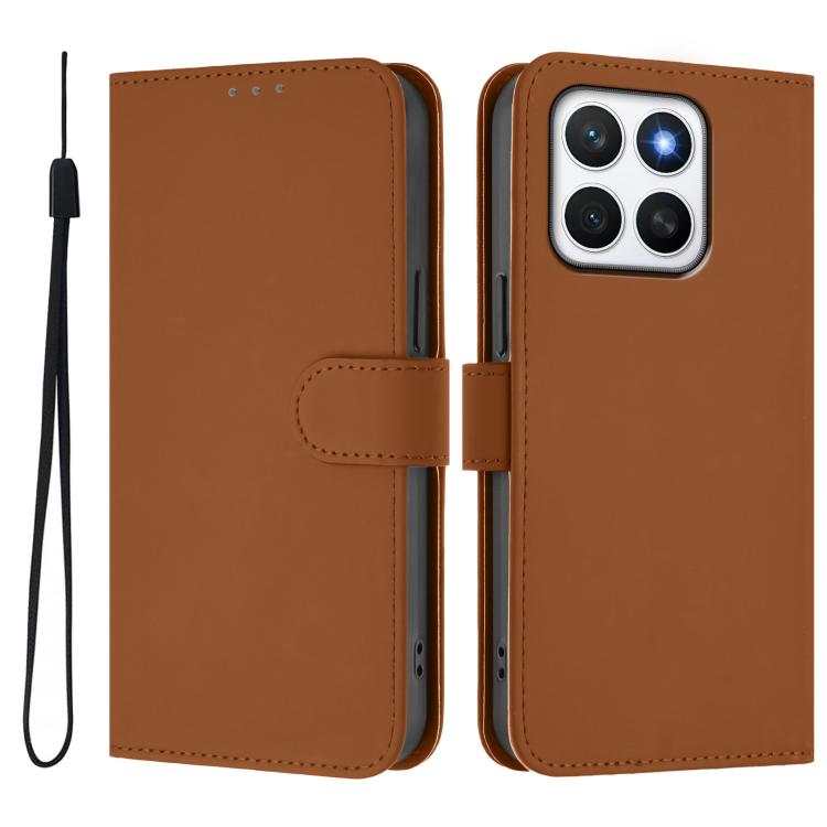 For Honor X8c 4G Global Skin Feel Solid Color Leather Phone Case with Lanyard