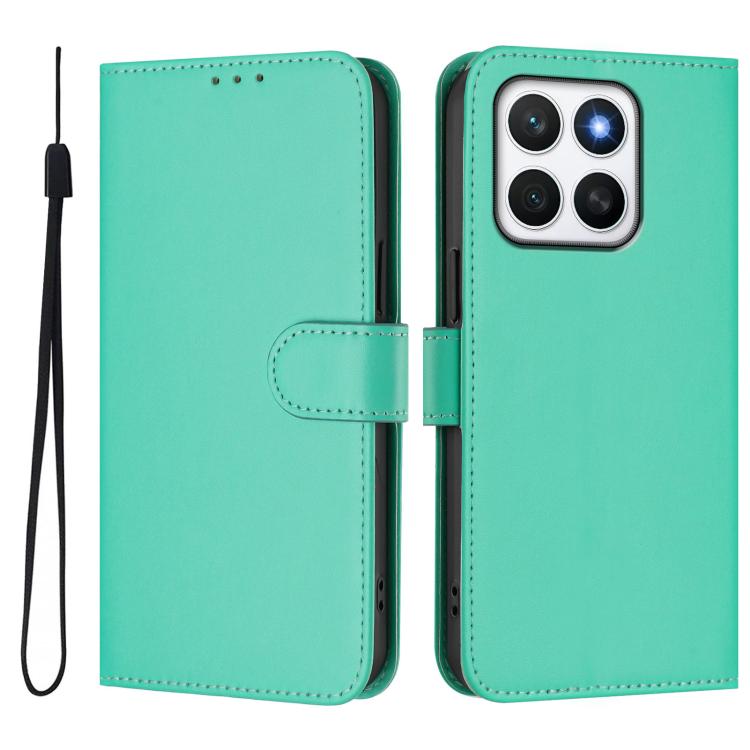 For Honor X8c 4G Global Skin Feel Solid Color Leather Phone Case with Lanyard