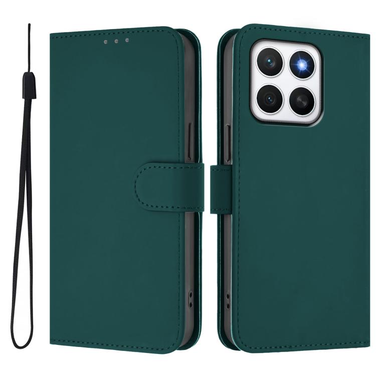 For Honor X8c 4G Global Skin Feel Solid Color Leather Phone Case with Lanyard
