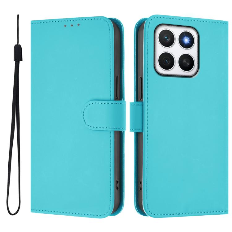 For Honor X8c 4G Global Skin Feel Solid Color Leather Phone Case with Lanyard