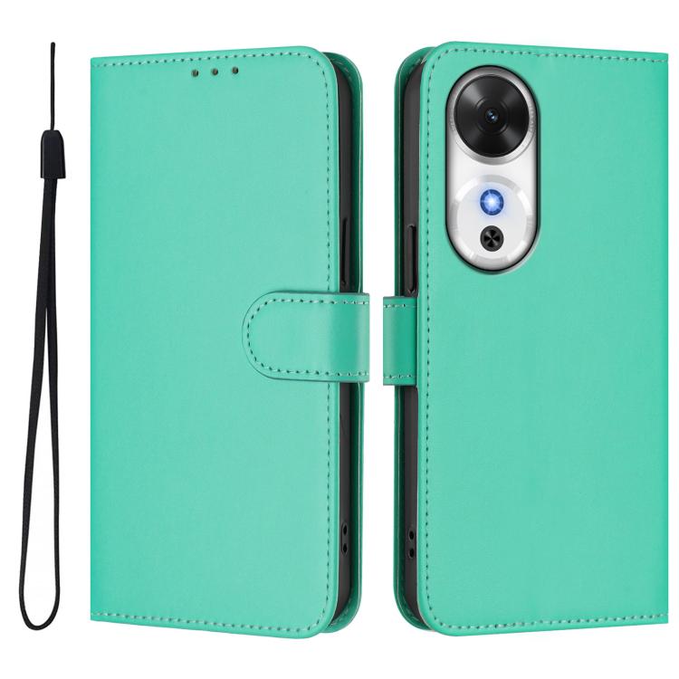 For Honor Play 60 5G Skin Feel Solid Color Leather Phone Case with Lanyard