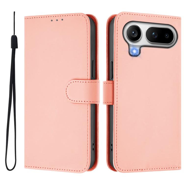 For Honor Magic8 Pro Air 5G Skin Feel Solid Color Leather Phone Case with Lanyard