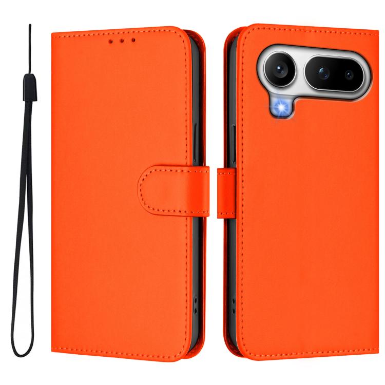 For Honor Magic8 Pro Air 5G Skin Feel Solid Color Leather Phone Case with Lanyard