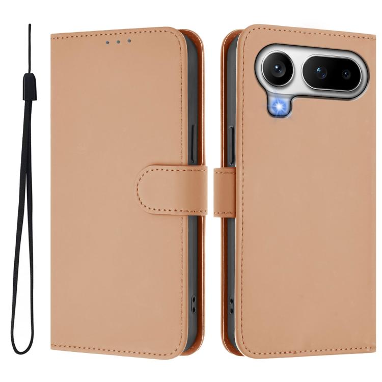 For Honor Magic8 Pro Air 5G Skin Feel Solid Color Leather Phone Case with Lanyard