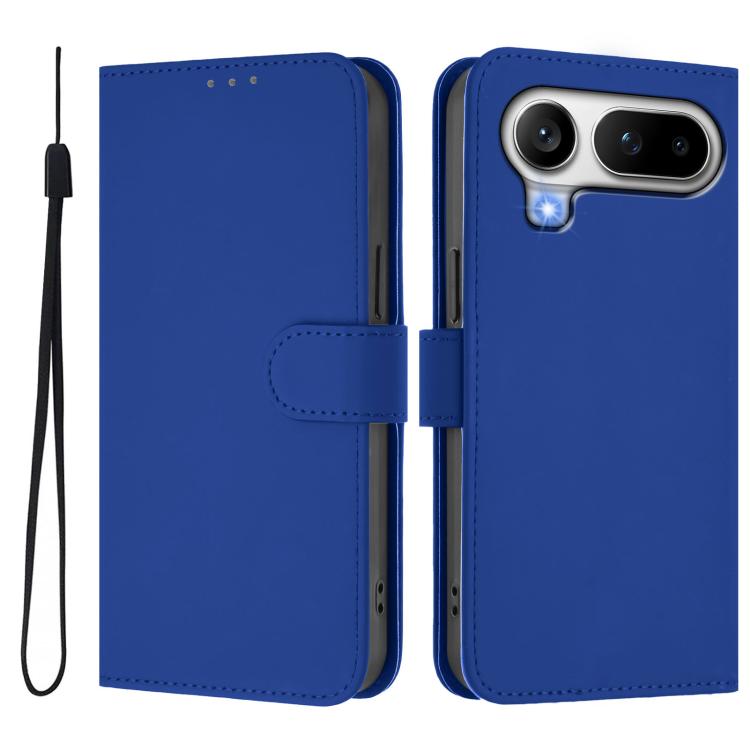For Honor Magic8 Pro Air 5G Skin Feel Solid Color Leather Phone Case with Lanyard