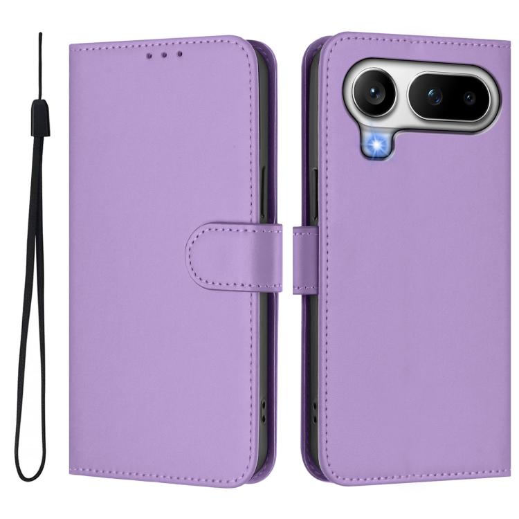 For Honor Magic8 Pro Air 5G Skin Feel Solid Color Leather Phone Case with Lanyard