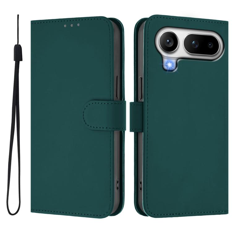 For Honor Magic8 Pro Air 5G Skin Feel Solid Color Leather Phone Case with Lanyard