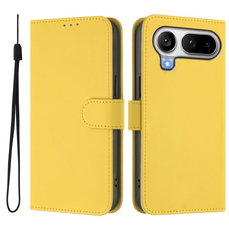 For Honor Magic8 Pro Air 5G Skin Feel Solid Color Leather Phone Case with Lanyard