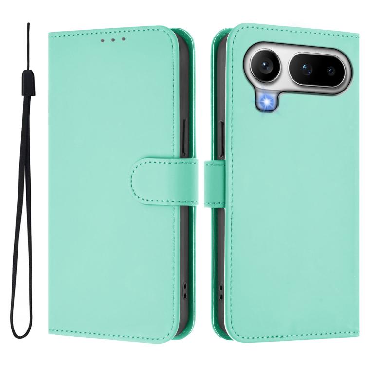 For Honor Magic8 Pro Air 5G Skin Feel Solid Color Leather Phone Case with Lanyard