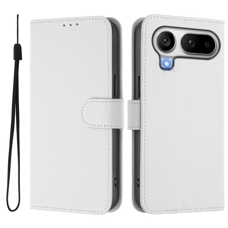 For Honor Magic8 Pro Air 5G Skin Feel Solid Color Leather Phone Case with Lanyard