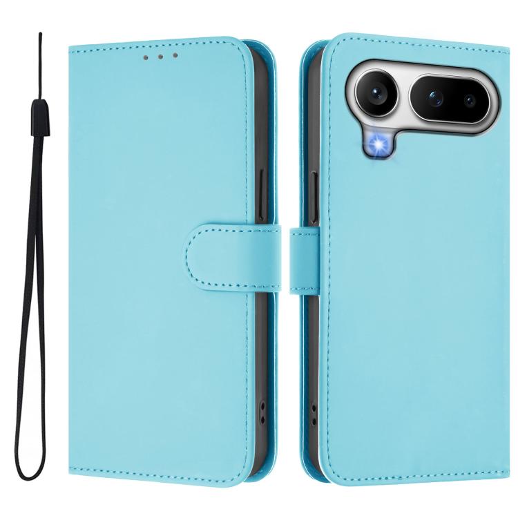 For Honor Magic8 Pro Air 5G Skin Feel Solid Color Leather Phone Case with Lanyard