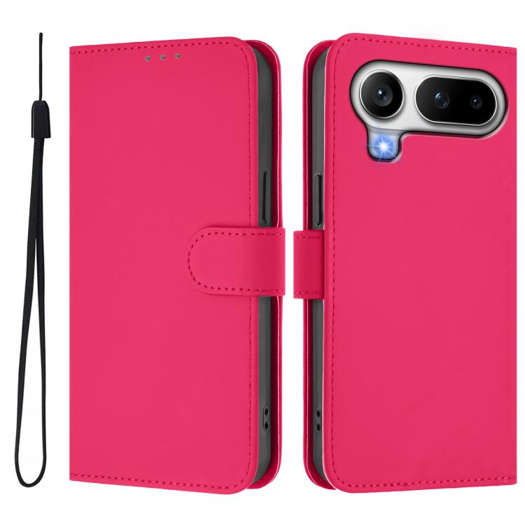 For Honor Magic8 Pro Air 5G Skin Feel Solid Color Leather Phone Case with Lanyard