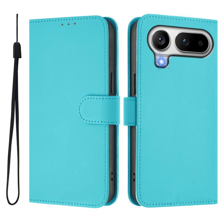 For Honor Magic8 Pro Air 5G Skin Feel Solid Color Leather Phone Case with Lanyard