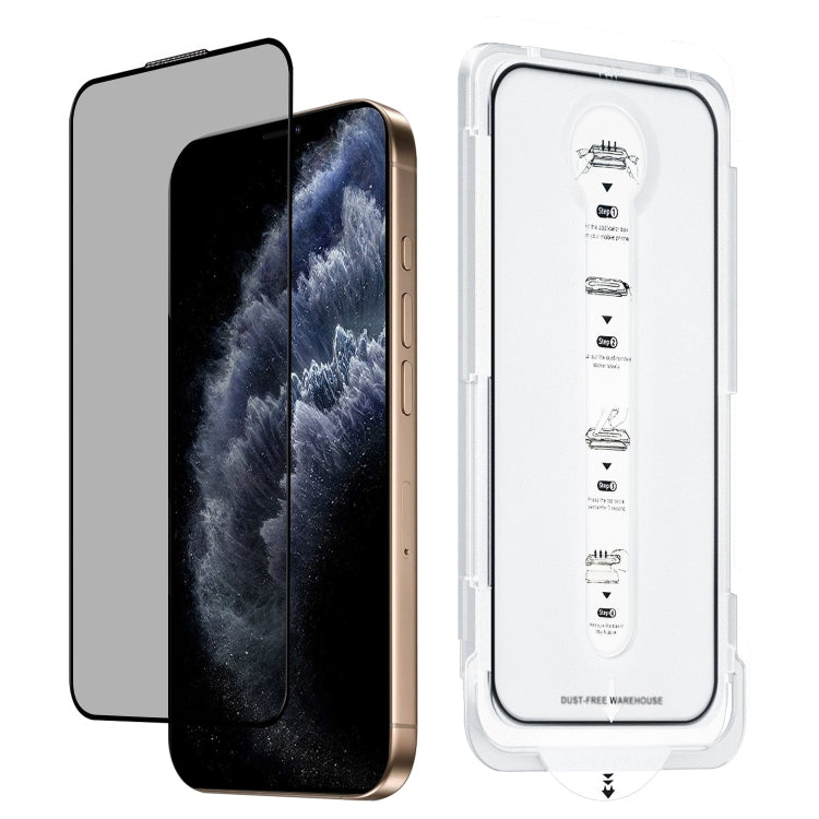 For iPhone 11 Pro Dust-Free Easy Install Privacy Tempered Glass Film - Black