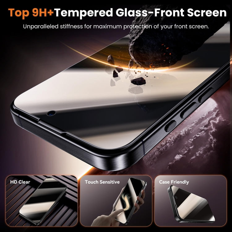 For iPhone 16 Dust-Free Easy Install Privacy Tempered Glass Film - Black