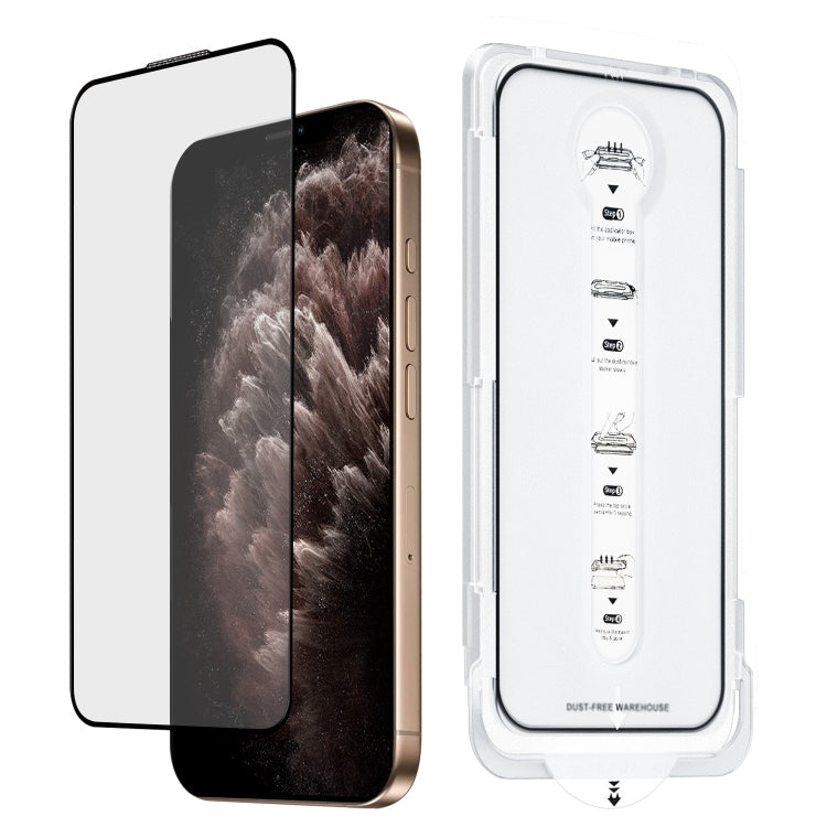For iPhone 11 Pro Max Dust-Free Easy Install HD Tempered Glass Film - Black