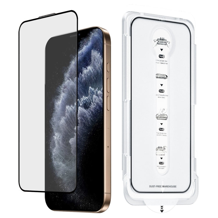For iPhone 11 Pro Dust-Free Easy Install HD Tempered Glass Film - Black