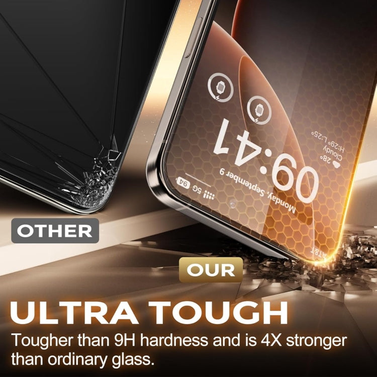 For iPhone 12 Pro Max Dust-Free Easy Install HD Tempered Glass Film - Black