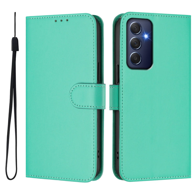 For Samsung Galaxy M54 5G / F54 5G Skin Feel Solid Color Leather Phone Case with Lanyard
