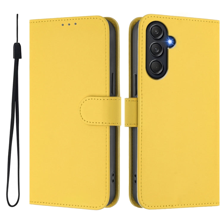 For Samsung Galaxy M55 5G / C55 5G Skin Feel Solid Color Leather Phone Case with Lanyard