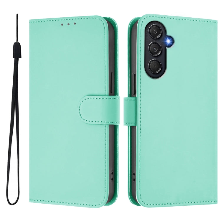 For Samsung Galaxy M55 5G / C55 5G Skin Feel Solid Color Leather Phone Case with Lanyard