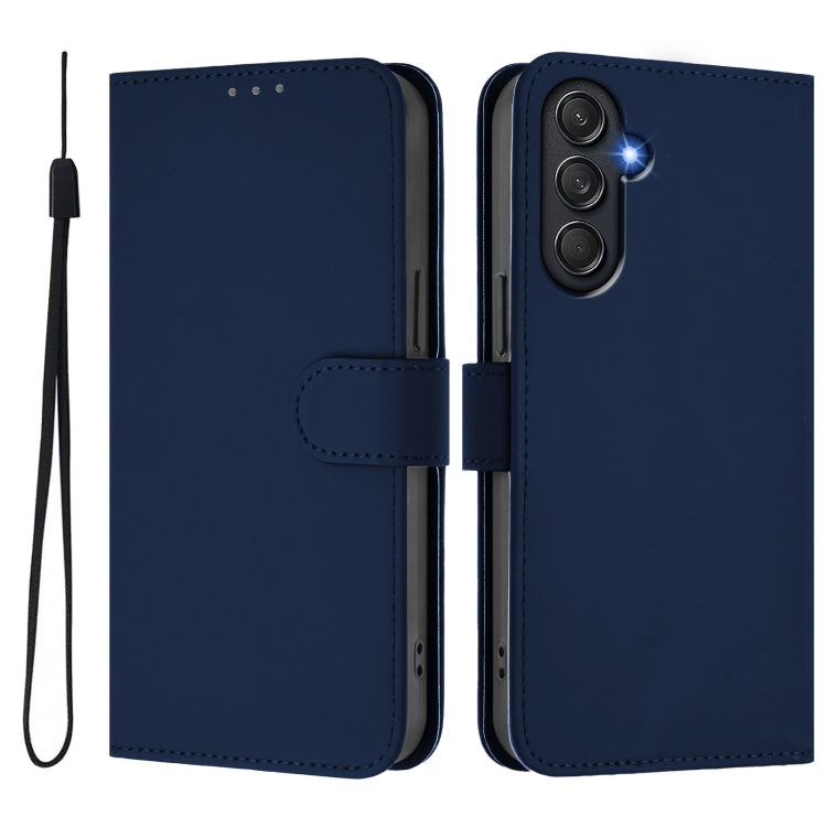 For Samsung Galaxy M55 5G / C55 5G Skin Feel Solid Color Leather Phone Case with Lanyard