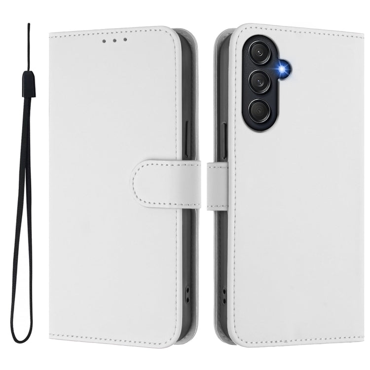 For Samsung Galaxy M55 5G / C55 5G Skin Feel Solid Color Leather Phone Case with Lanyard
