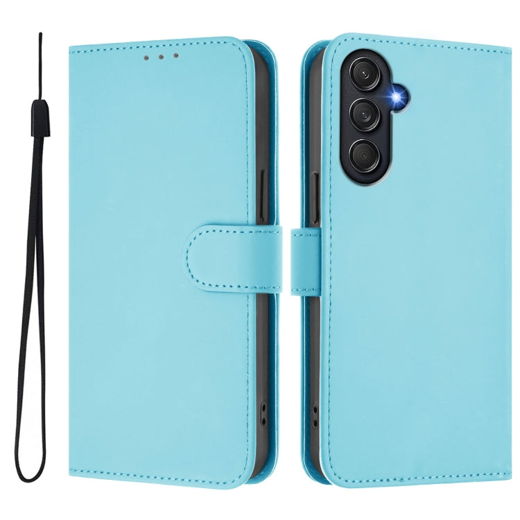 For Samsung Galaxy M55 5G / C55 5G Skin Feel Solid Color Leather Phone Case with Lanyard