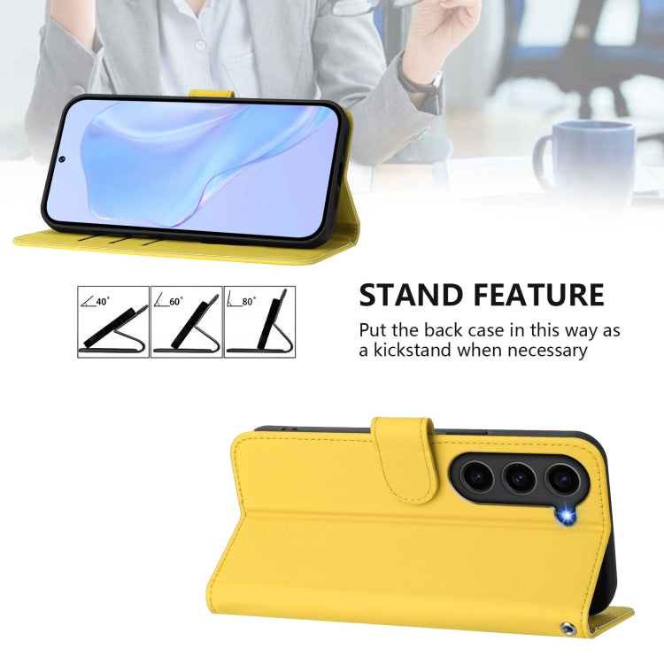 For Samsung Galaxy S23 FE 5G Skin Feel Solid Color Leather Phone Case with Lanyard