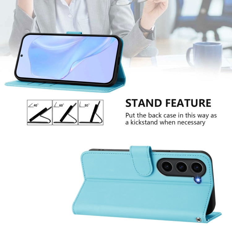 For Samsung Galaxy S23+ 5G Skin Feel Solid Color Leather Phone Case with Lanyard