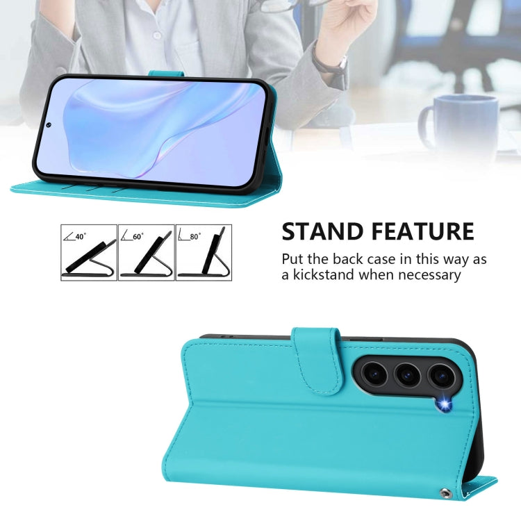 For Samsung Galaxy S23+ 5G Skin Feel Solid Color Leather Phone Case with Lanyard