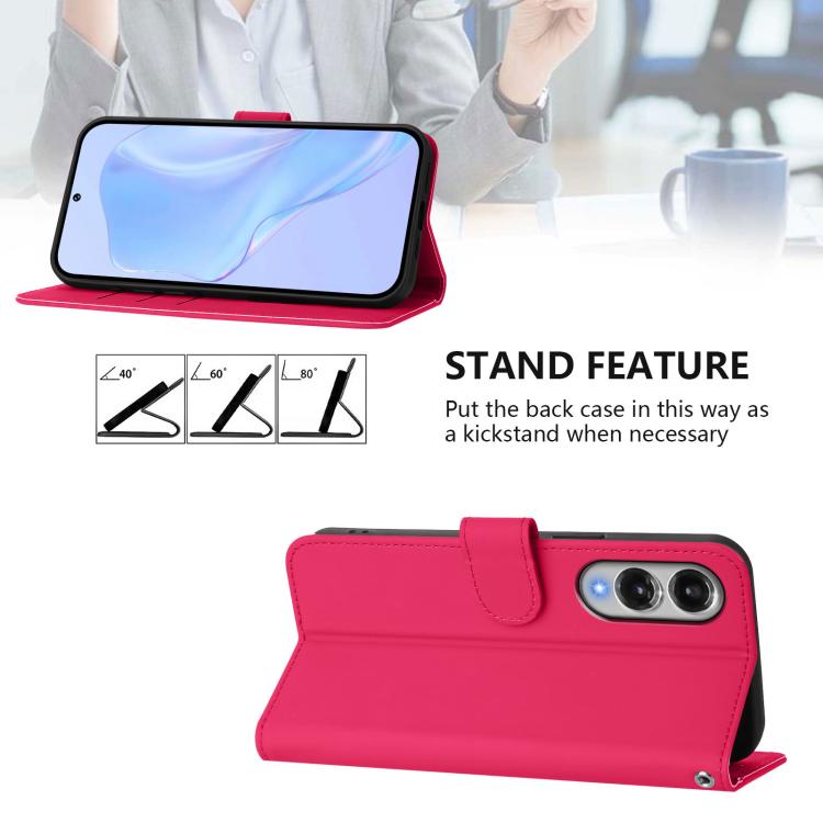 For Samsung Galaxy S25 Edge 5G Skin Feel Solid Color Leather Phone Case with Lanyard