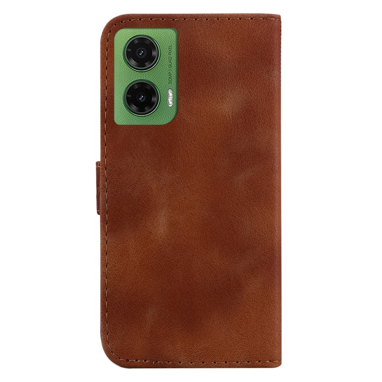 For Motorola Moto G35 Seven-shaped Embossed Leather Phone Case