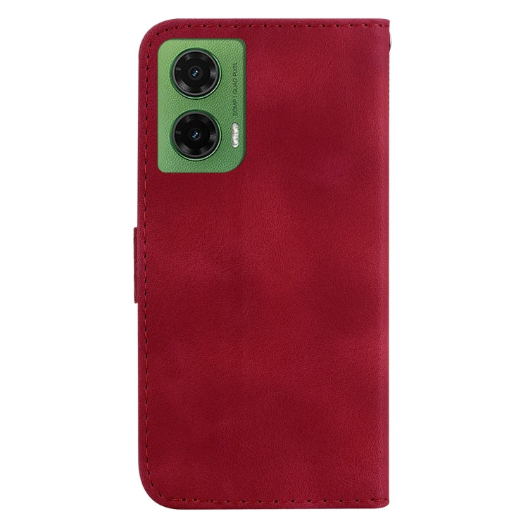 For Motorola Moto G35 Seven-shaped Embossed Leather Phone Case