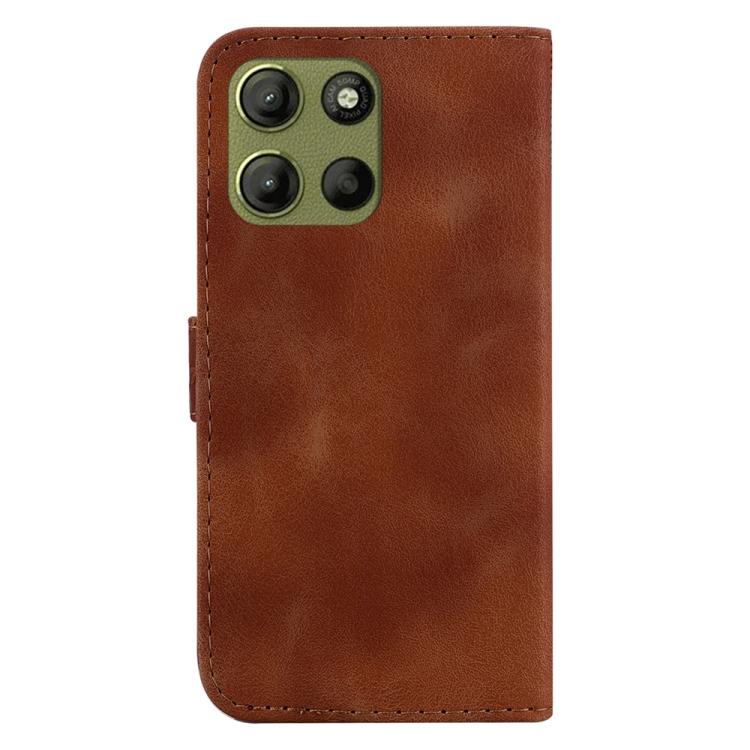 For Motorola Moto G15 Seven-shaped Embossed Leather Phone Case