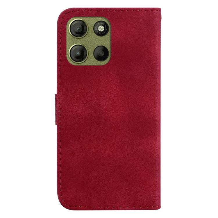 For Motorola Moto G15 Seven-shaped Embossed Leather Phone Case