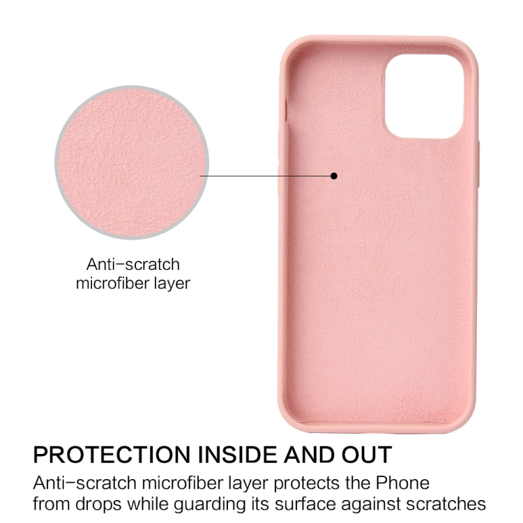 For iPhone 12 / 12 Pro Solid Color Liquid Silicone Shockproof Protective Case