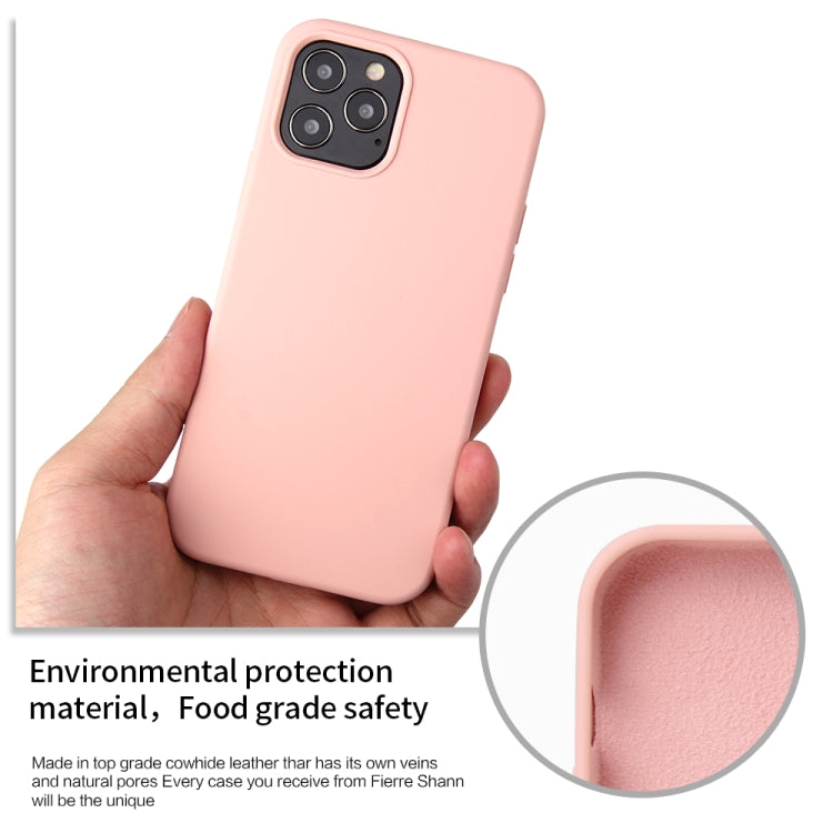 For iPhone 12 / 12 Pro Solid Color Liquid Silicone Shockproof Protective Case