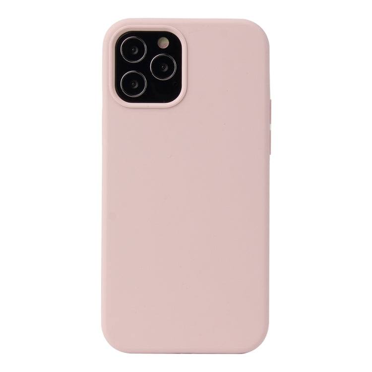 For iPhone 12 / 12 Pro Solid Color Liquid Silicone Shockproof Protective Case