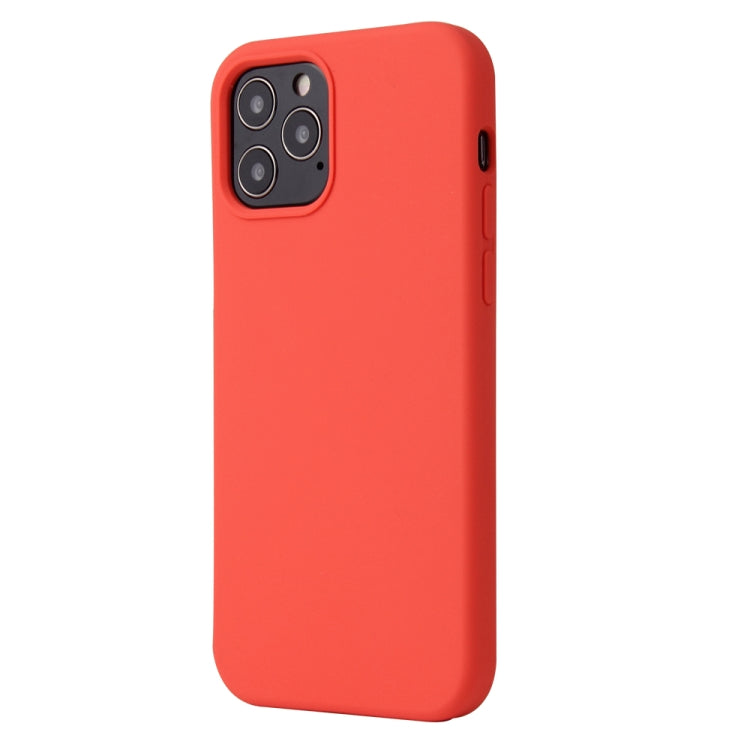 For iPhone 12 / 12 Pro Solid Color Liquid Silicone Shockproof Protective Case